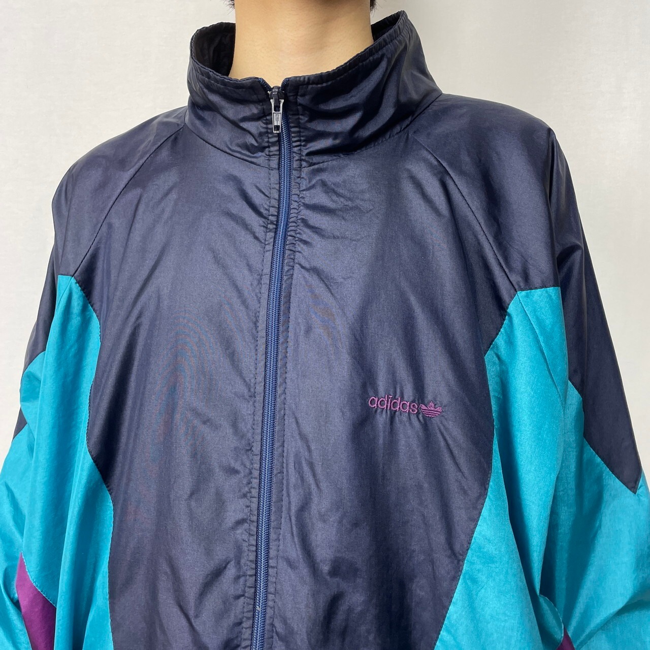 80年代 adidas アディダス ナイロン トラックジャケット メンズ2XL相当 
