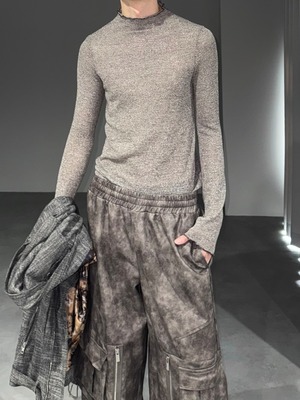 second skin knit tops / brown