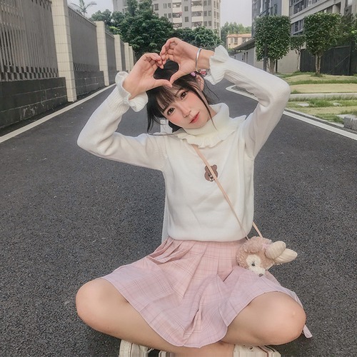 ✞ 長袖スリーブ刺繍ニットセーター ロング ガーリー ✞ゴスロリ SM ミリ 甘ロリ クラロリ 和ロリ エレガント 黒ロリ 姫ロリ 華ロリ BB-BB24790763115