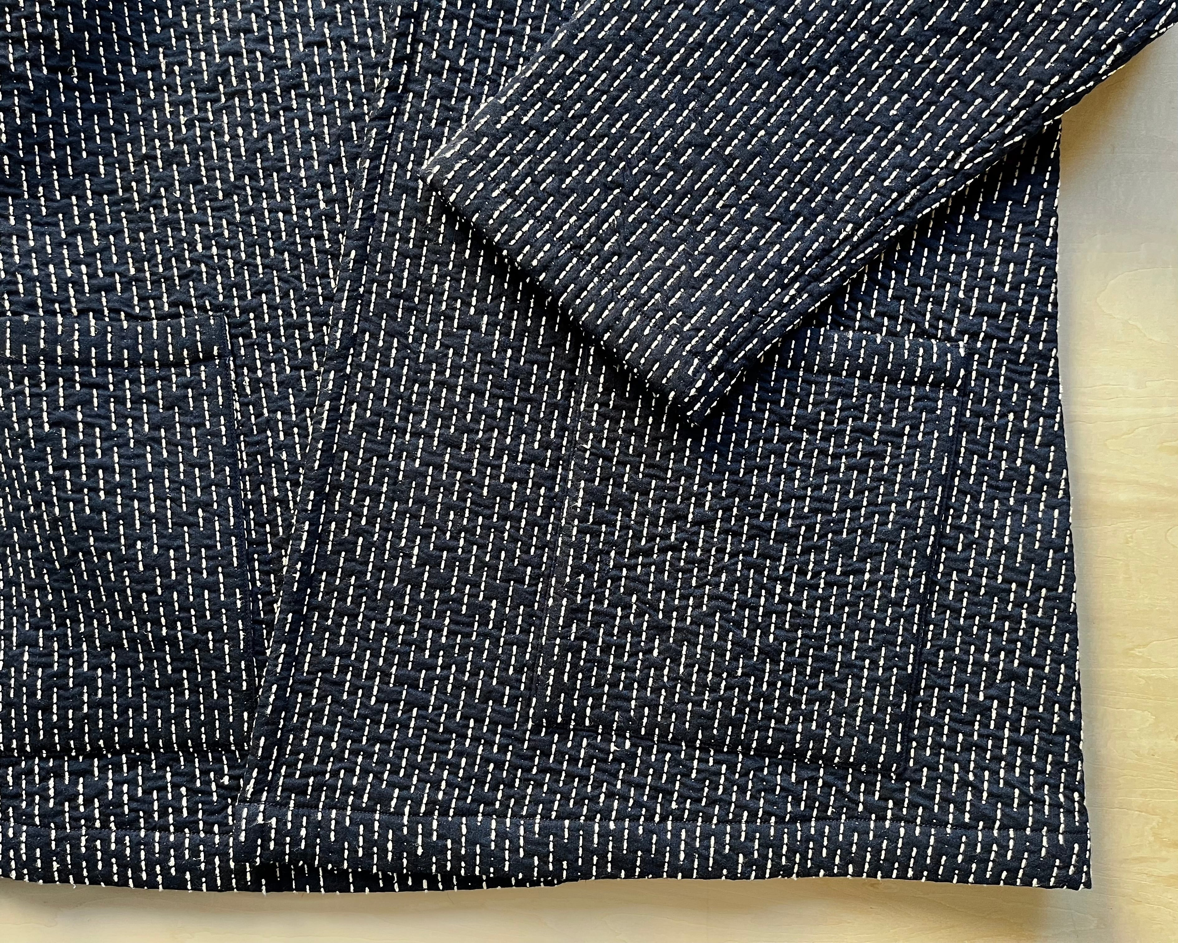 MITTAN｜中わた刺し子織ジャケット 2 JK-80 濃紺 | CORNER_122