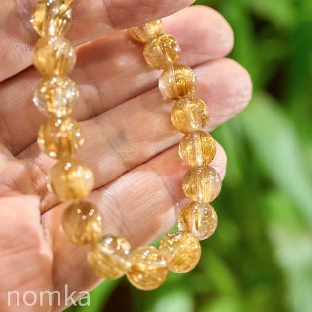 【透徹なる黄金の雫】トップクオリティ キャッツアイ・タイチンルチルクォーツ 9〜9.3mm 一連ブレスレット Type-B（オールドストック）