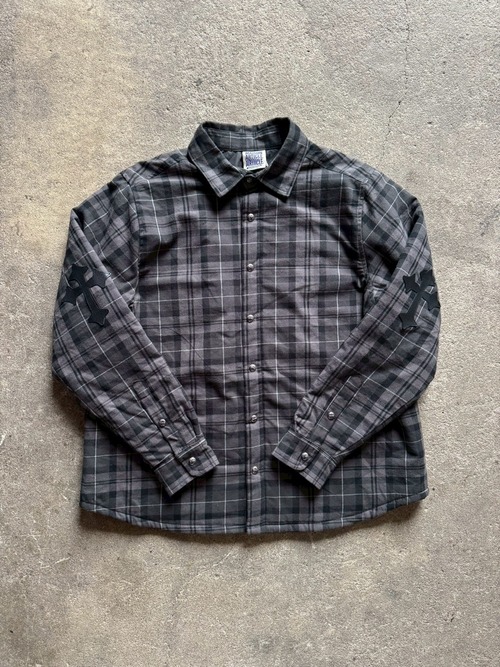 MAISON ARTICLE CROSS PRINT L/S SHIRT  (black)