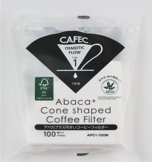 アバカプラス 円すい コーヒーフィルター〈1杯用〉(100枚入)　APC1-100W