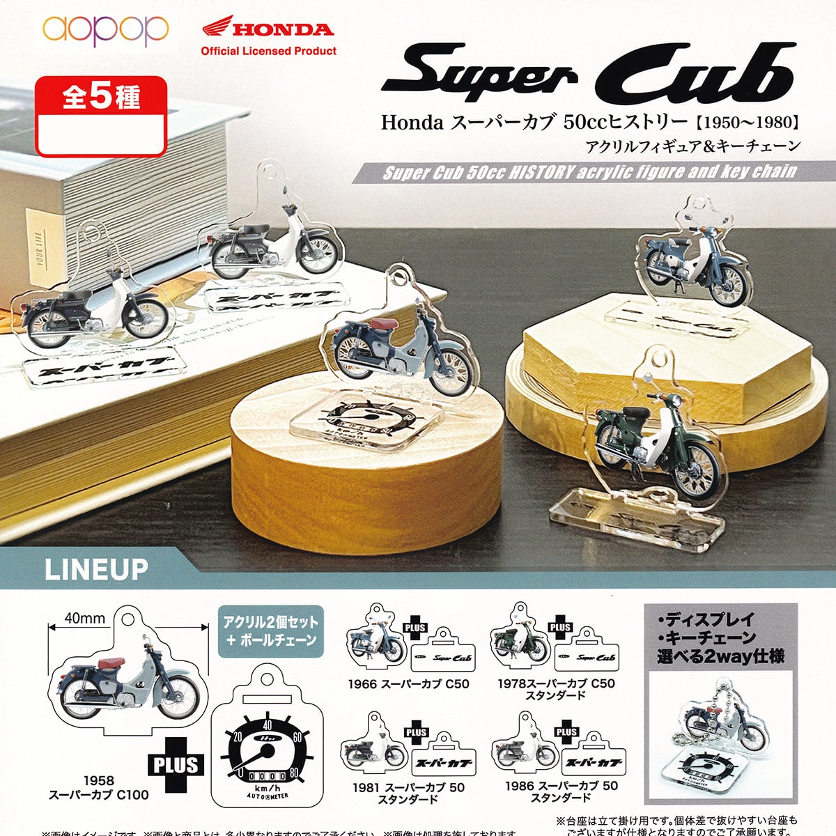 Honda スーパーカブ 50ccヒストリー【1950～1980】アクリルフィギュア
