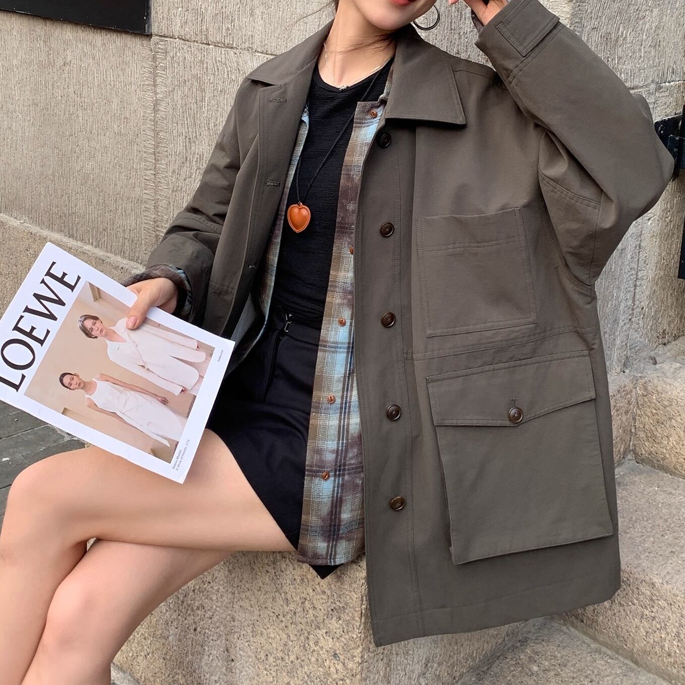 ボックスシルエットジャケットコート 2color AOJ0008