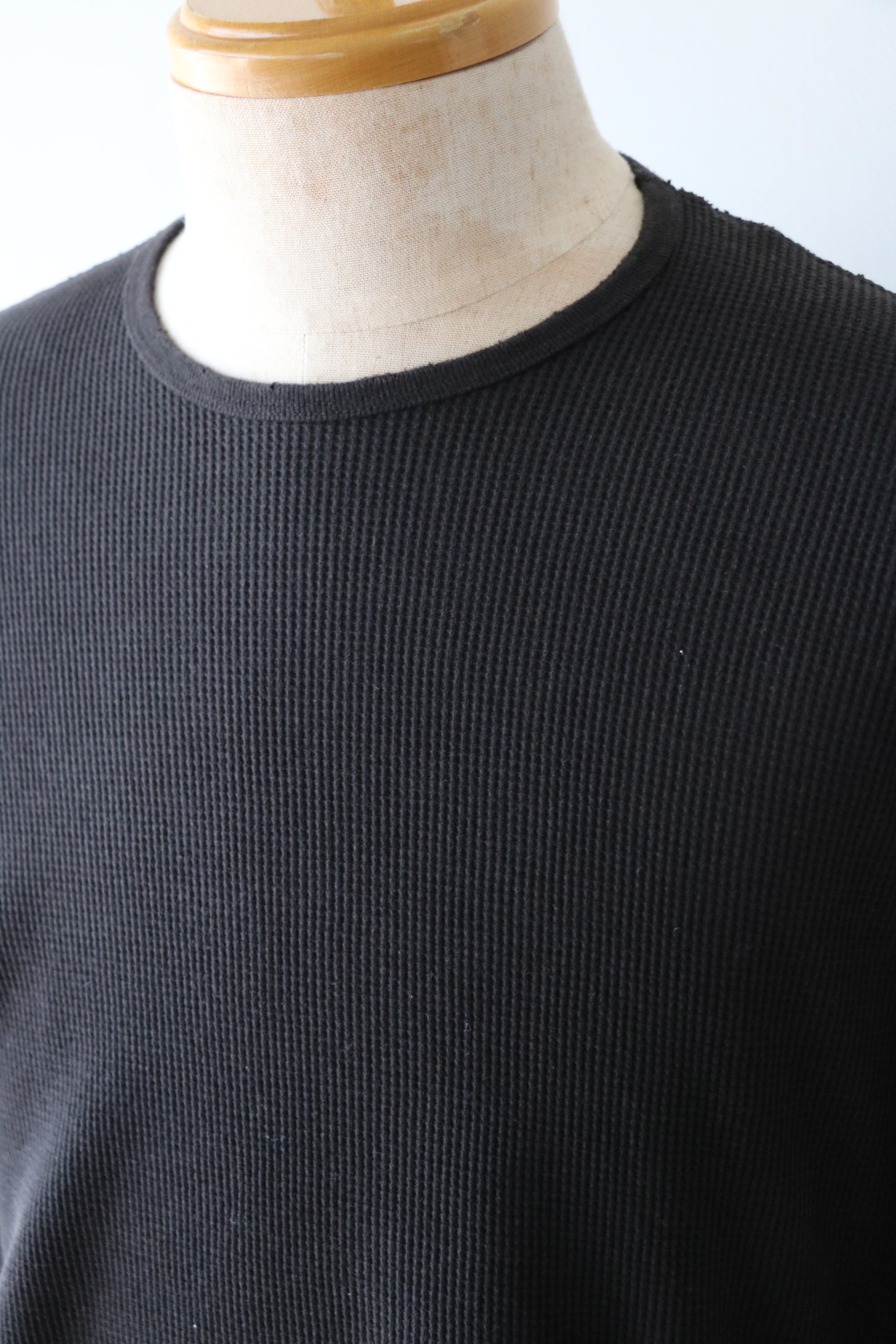 Ancellm - DAMAGE WAFFLE CREW LS - / ANC-STD-CT02 / アンセルム