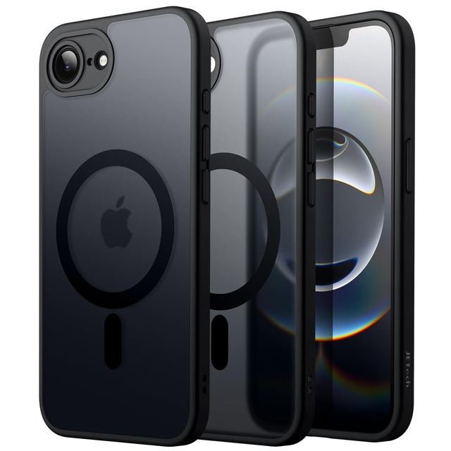 JETech iPhone 17e/16e用 マグネットマットケース (ブラック)