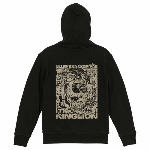 [予約] ジップパーカー -ブラック x サンド(Front & Back)
