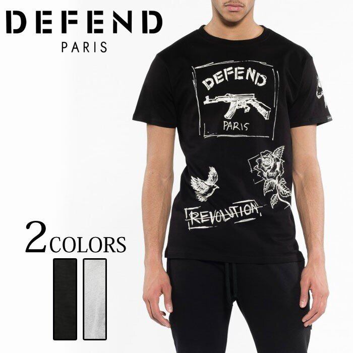 DEFEND PARIS ディフェンド パリス WINS DRAWING T-SHIRT Tシャツ ブラック ホワイト 半袖 おしゃれ ストリート系 DEFEND PARIS ディフェンド パリス WINS DRAWING T-SHIRT Tシャツ