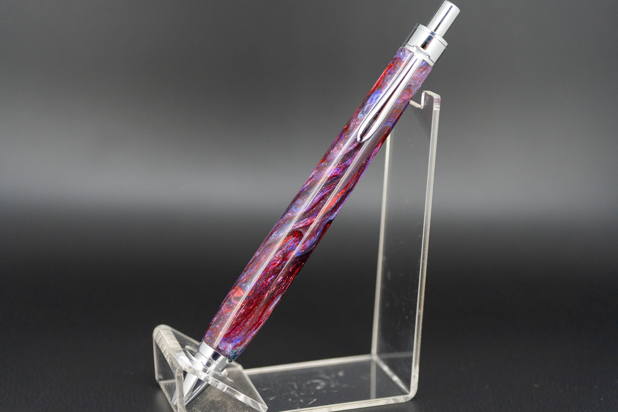 木軸ペン工房 金杢犀1点物レジン silver ボールペン