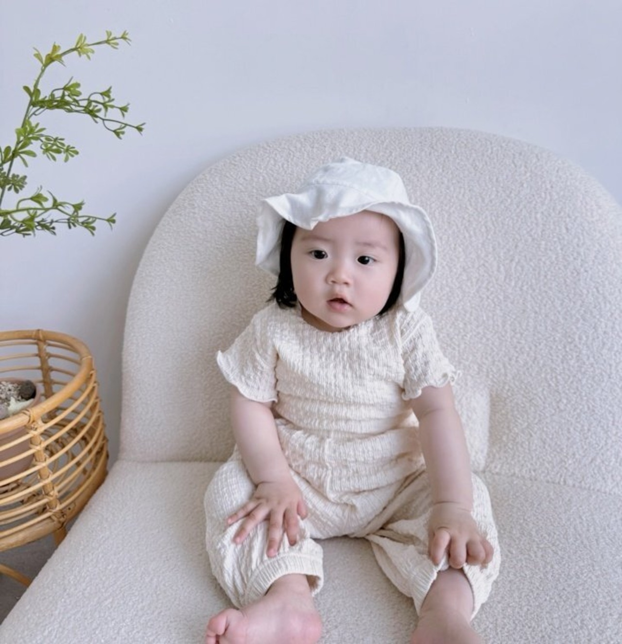 【bloom bebe】ワッシャーコットンドロワーズパンツ ベージュ 80〜100cm  240441 - 10