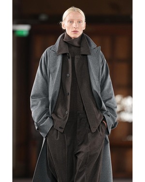ssstein "WOOL CASHMERE OVERSIZED PEAK LAPEL CHESTER COAT〔GREY〕"
