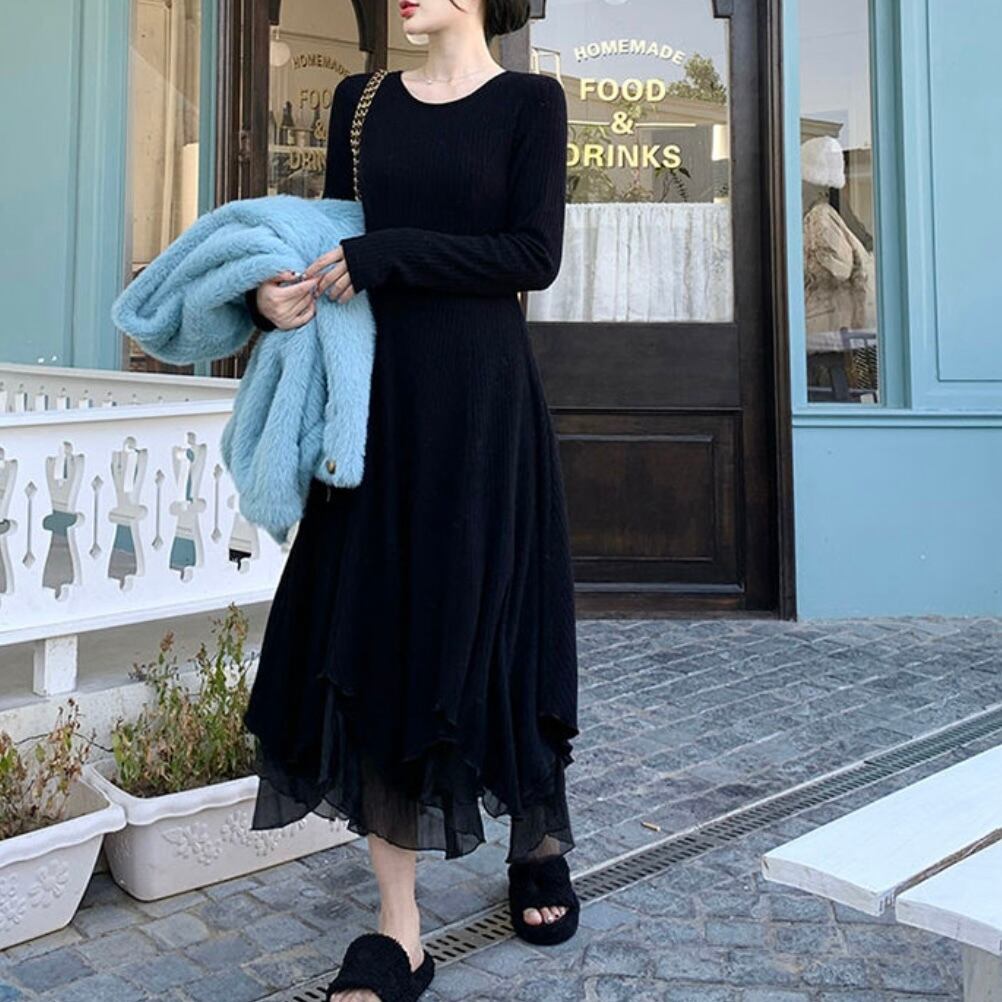 random hem flare dress