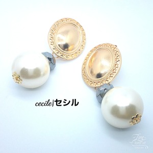 アクセサリー レディース ピアス コットンパール と ゴールド 大人ピアス pierce earring003