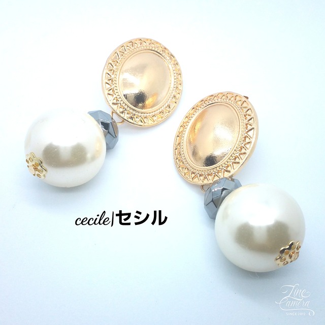 アクセサリー レディース ピアス コットンパール と ゴールド 大人ピアス pierce earring003