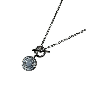 HERMES silver Sellier toggle necklace