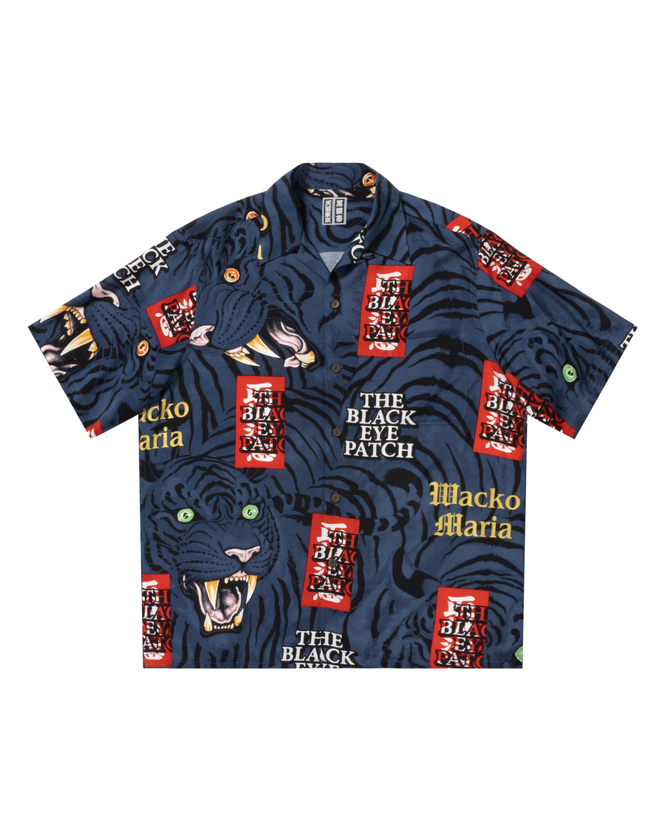 BLACK EYE PATCH × WACKO MARIA シャツ MARIA BLACK PATCH SHIRT 