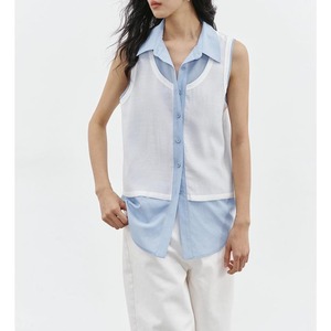 layered sheer vest shirt