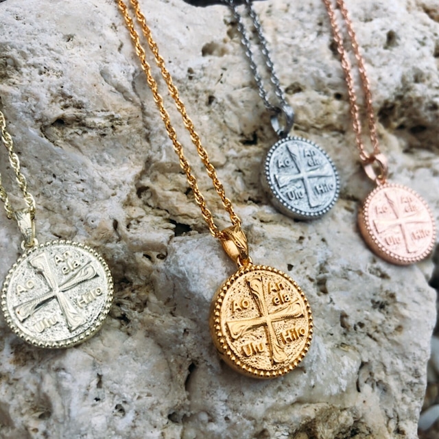 HOLY CROSS COIN necklace シルバーカラー