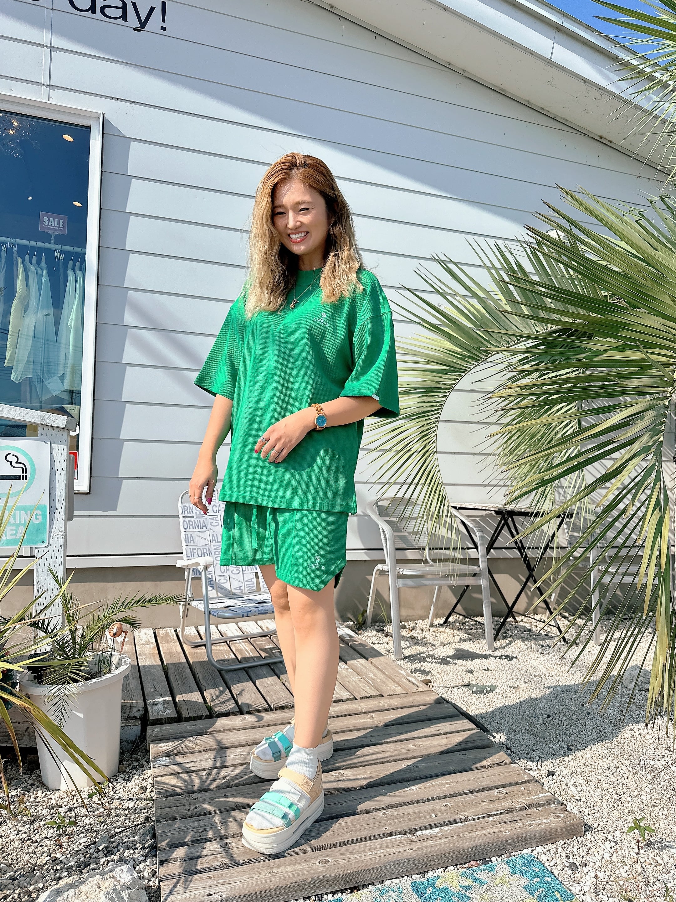 LIFE is 刺繍ワッフルセットアップ¥18,000+tax(¥19,800)