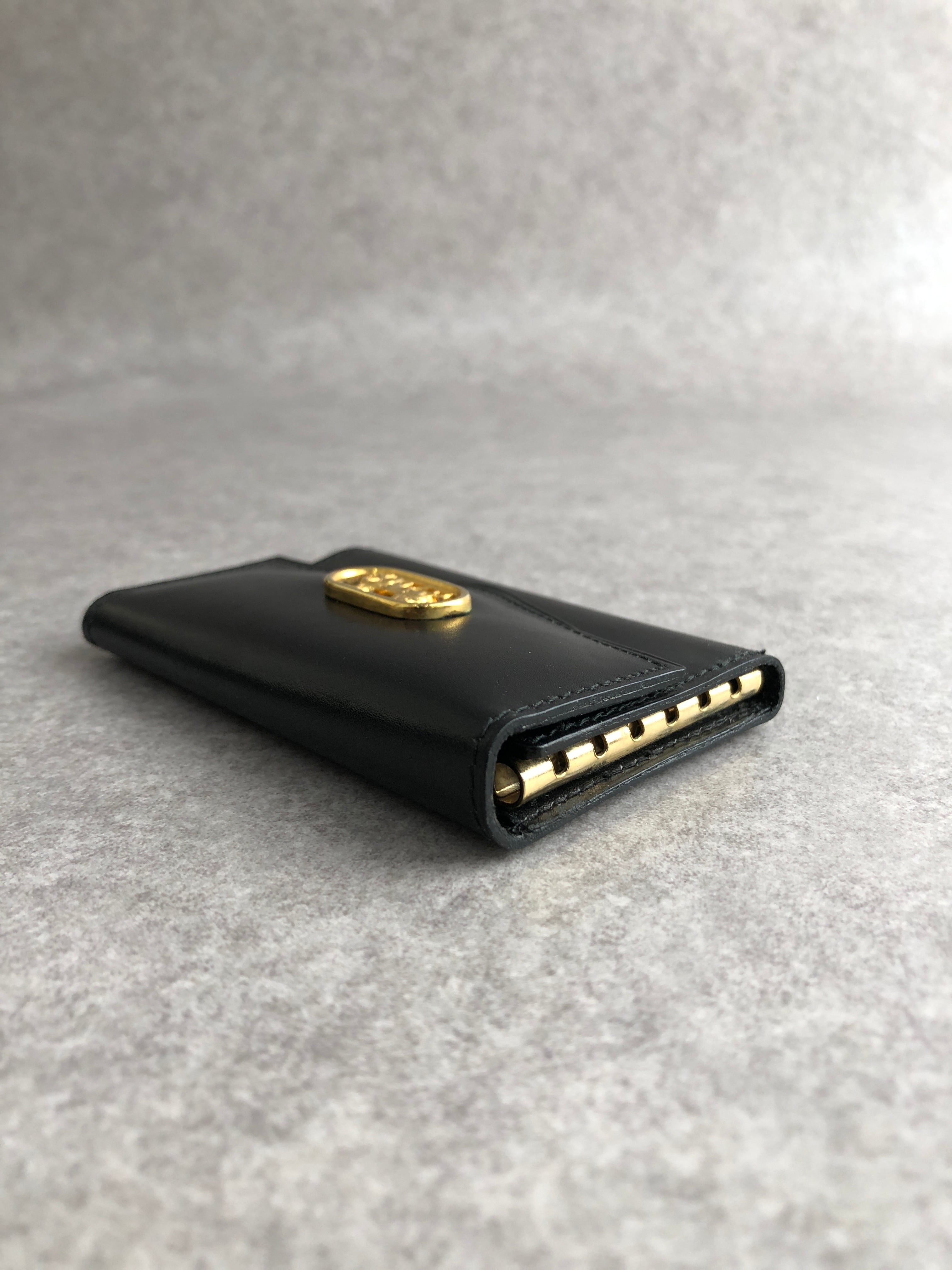 CELINE セリーヌ キーケース ブラック ホースキャリッジ レザー 6連