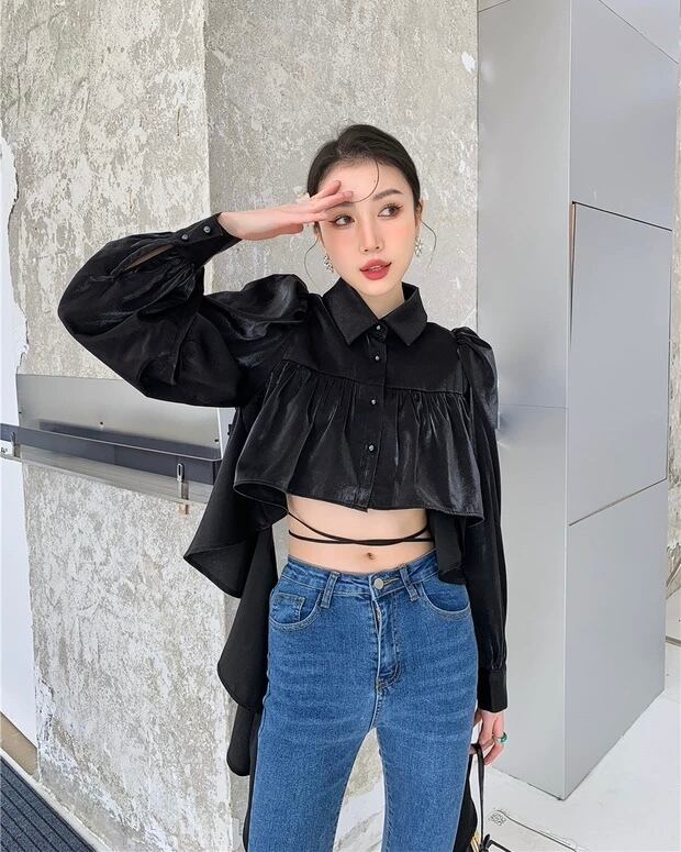 Tweed cropped 奥深 ブラウス