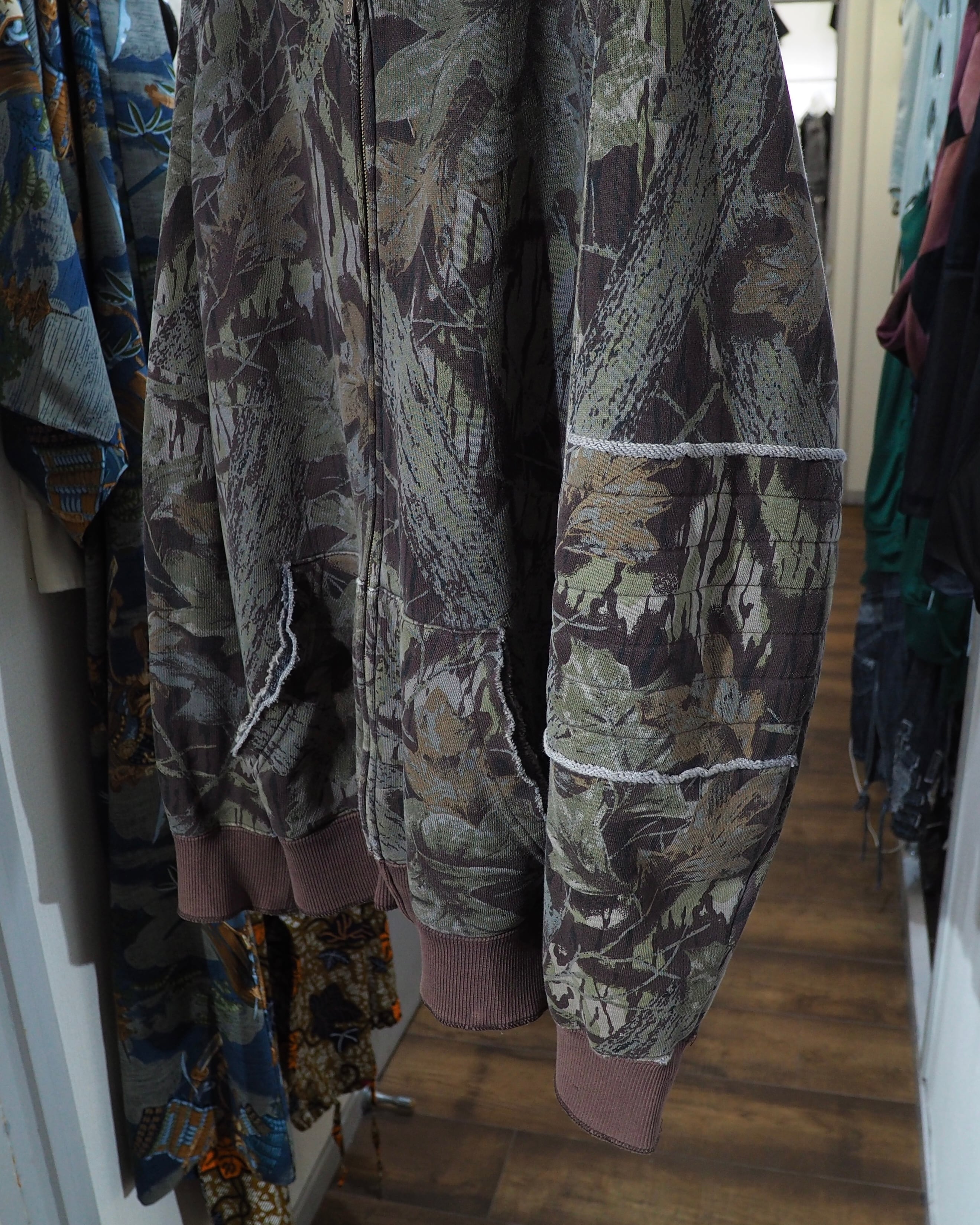 2002s " PPFM - Archive " Beautiful Aging Camouflage × Two stars Embroidery Full zip Parker ピーピーエフエム アーカイブ 星刺繍 パーカー