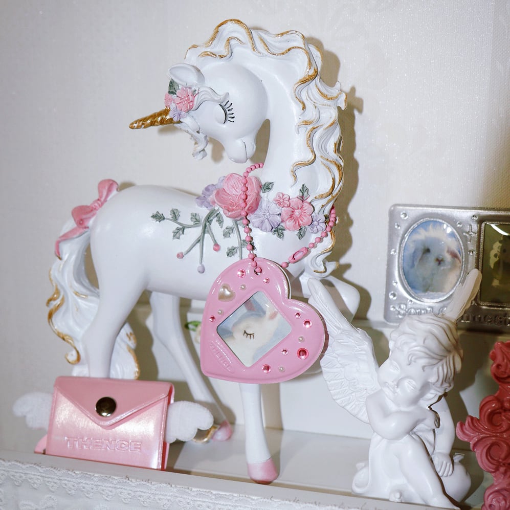 THENCE] フォトフレーム キーホルダー (Pink Heart) | moim - 韓国雑貨