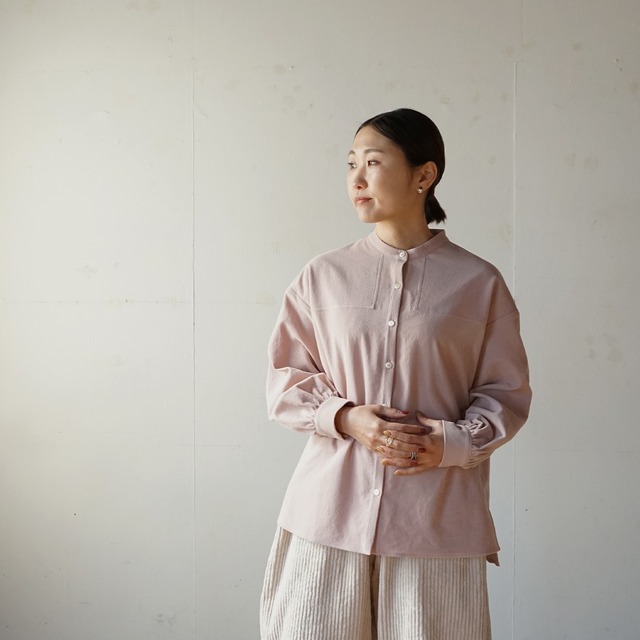 東炊きコーデュロイヨークシャツ［アンティークピンク］