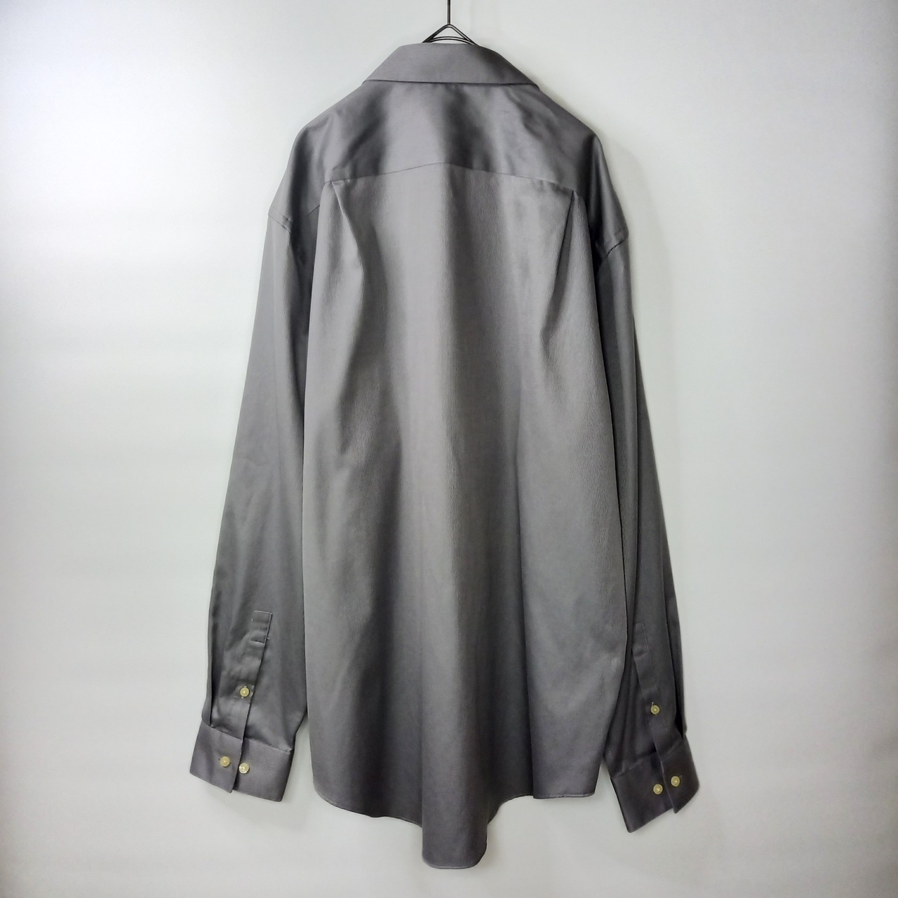 カルバンクライン　ノンアイロンシャツ　長袖　無地　オーバーサイズ　防シワ　グレー