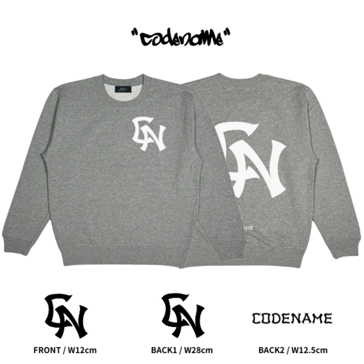 CODENAME「"CN BB Logo" Crew Black/White/Gray」 - 10