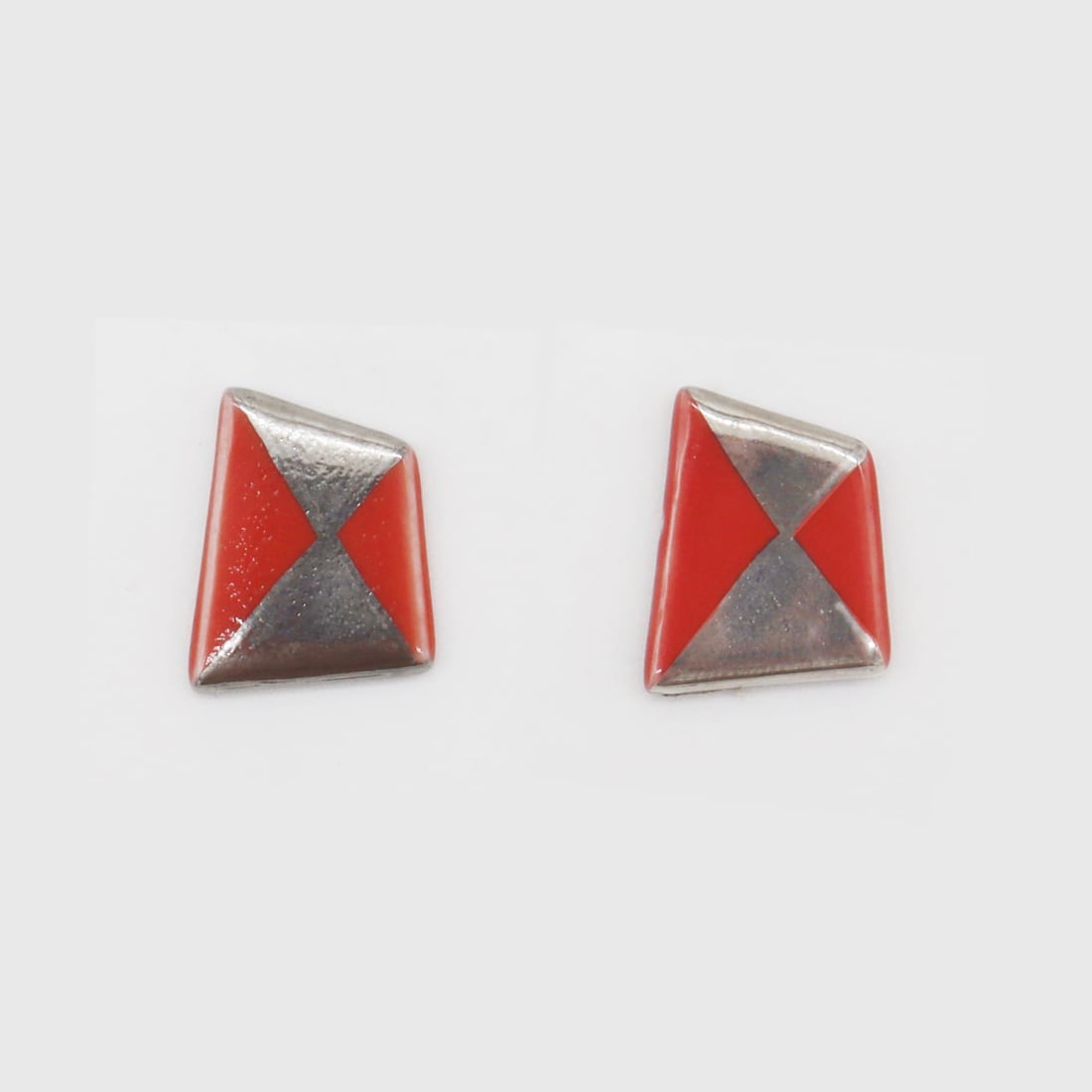 【eb2】Lサイズ 色釉 RED イヤリング/ピアス/ノンホールピアス/樹脂ピアス