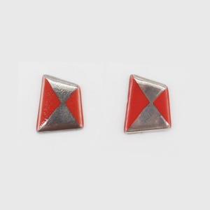 【eb2】Lサイズ 色釉 RED イヤリング/ピアス/ノンホールピアス/樹脂ピアス