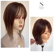 24チャム(栗ブラウン)人毛ウィッグピース