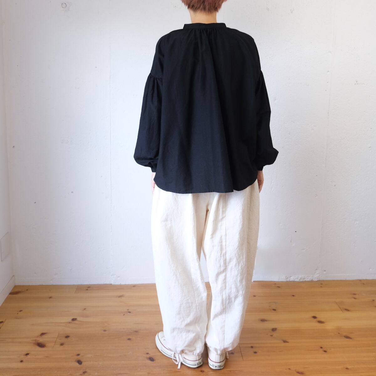 humoresque（ユーモレスク）gather blouse wool/silk ウールシルク
