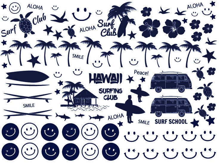 SURFCLUB サーフクラブ転写紙 A4サイズ（ポーセリンアート用 海・夏