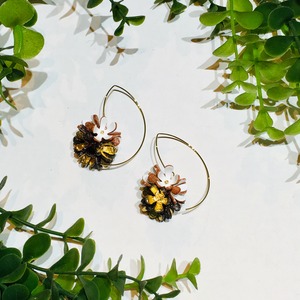 【アウトレット】３Dレザーフラワー スターフラワー (ピン付タイプ)6個入(ブラック)