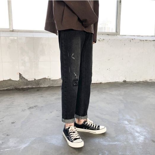 全2色 デニムパンツ ジーパン ジーンズ 刺繍 韓国ファッション