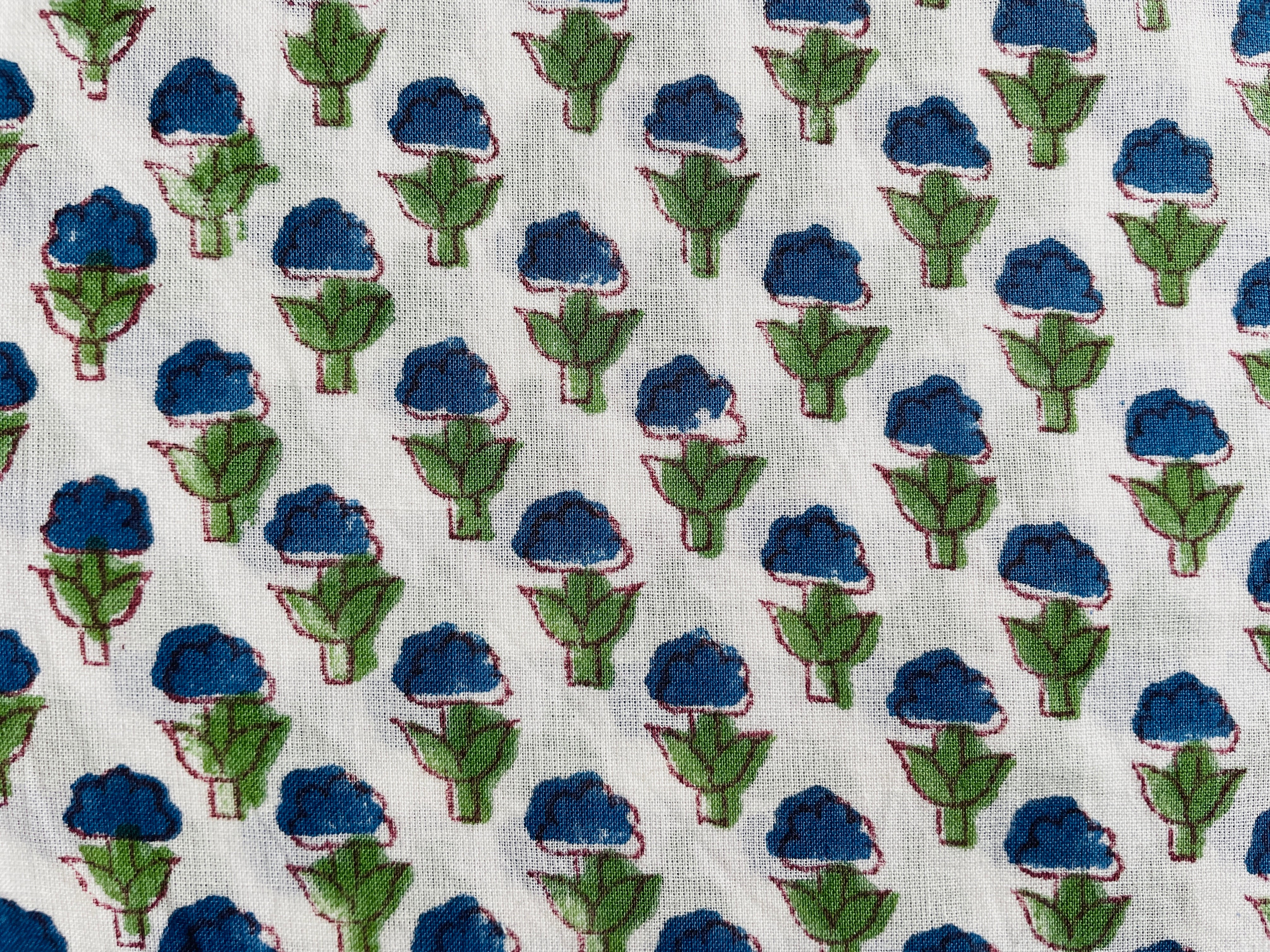 インド綿ベビーキルト ハンド ブロックプリント 花柄グリーン インド綿ベビーキルト ハンド ブロックプリント 花柄グリーン