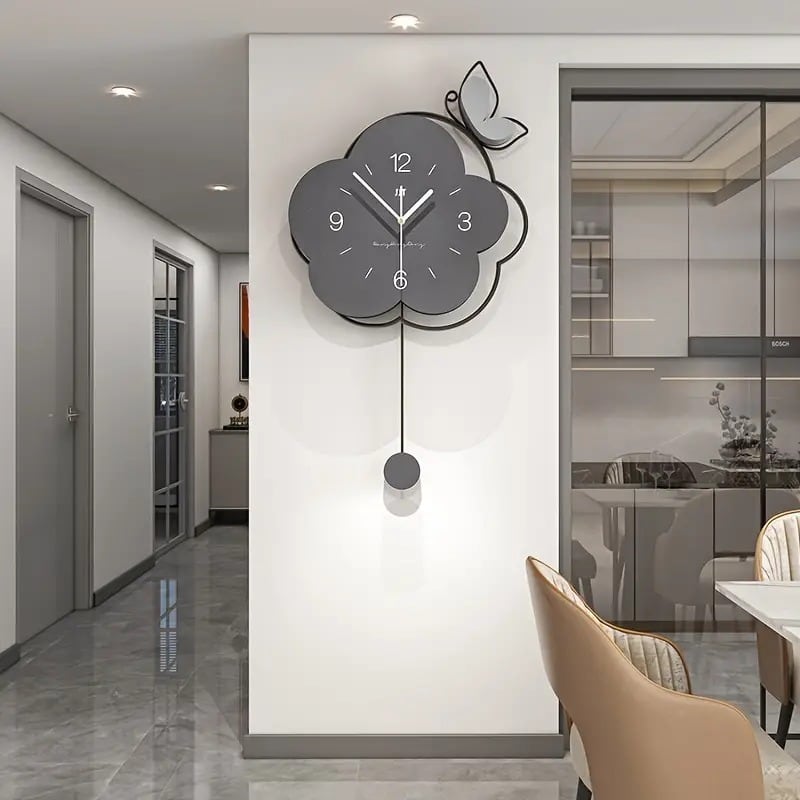 アナログ時計 壁掛け時計 インテリア雑貨 ウォールクロック 壁掛け時計 ウォールクロック フラワーモチーフ 蝶々 アナログ時計