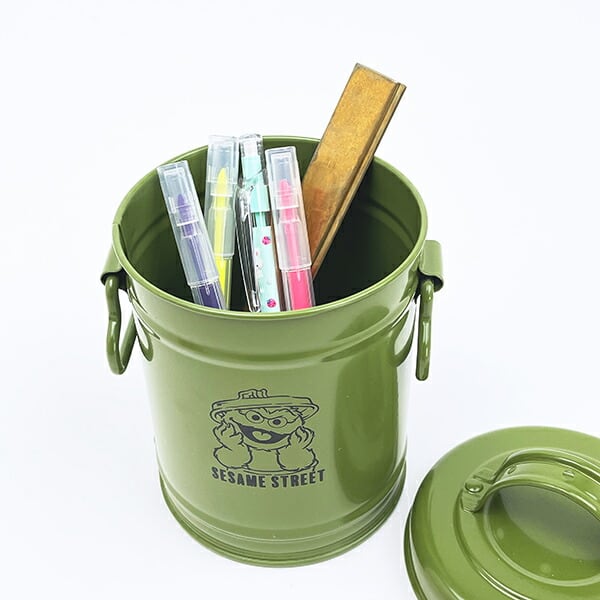 セサミストリート オスカー ダストボックス型ペンスタンド グリーン