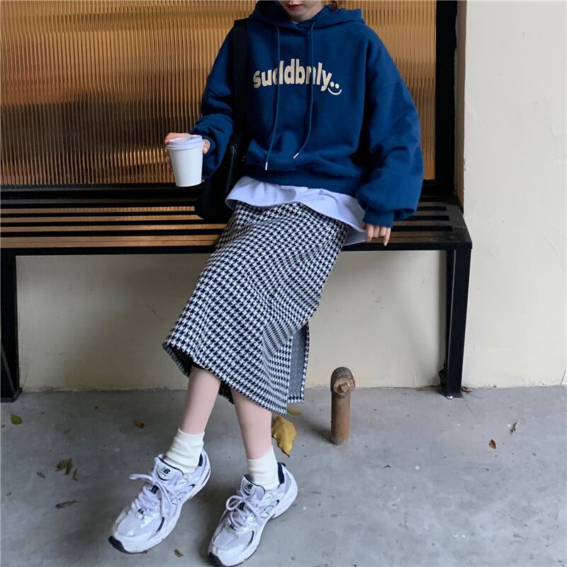 レディースルーズショートフードセーター スカート オータム 秋物 ウィンター 冬物 クレセントシティ25775576853