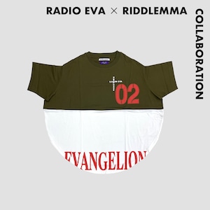【RADIO EVA×RIDDLEMMA】Circle 1/2 T-shirt - KHAKI (EVA-02 MODEL)