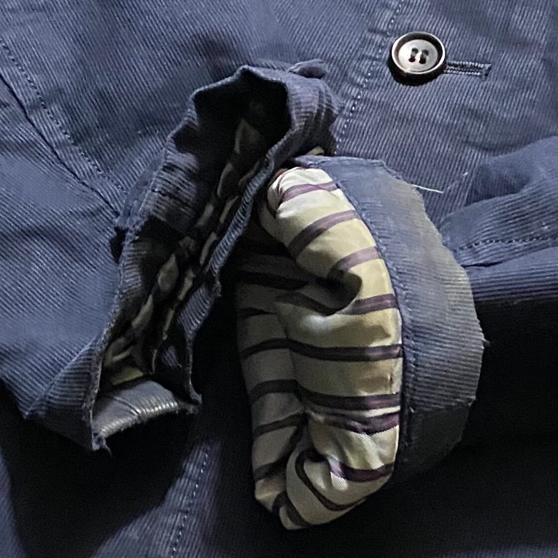 AD2003 comme des garçon denim trench ながく / M