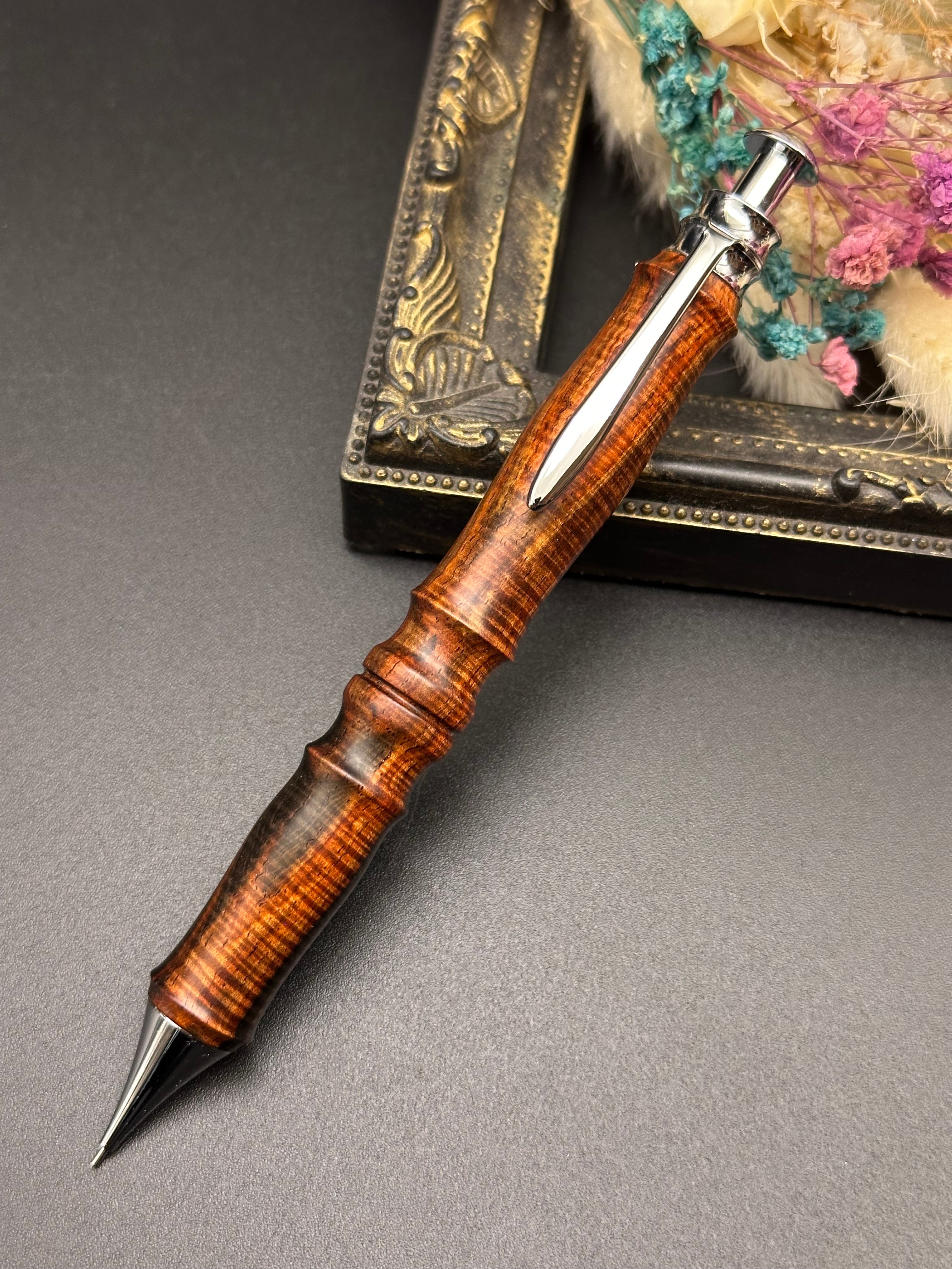 花梨(瘤)/ツイスト消しゴム(ステンレス) | Flamberg