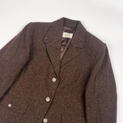 L.L.Bean エルエルビーン ネップ ツイード 3B テーラードジャケット /ブラウン/レディース