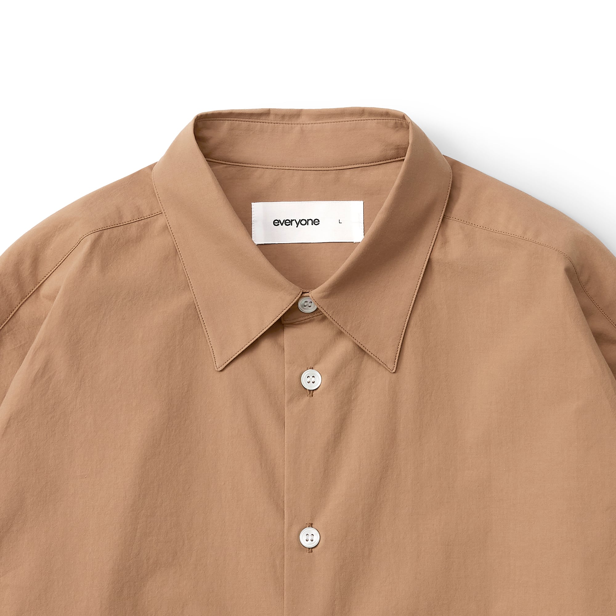 everyone typewriter regular collar shirt (BEIGE) | everyone