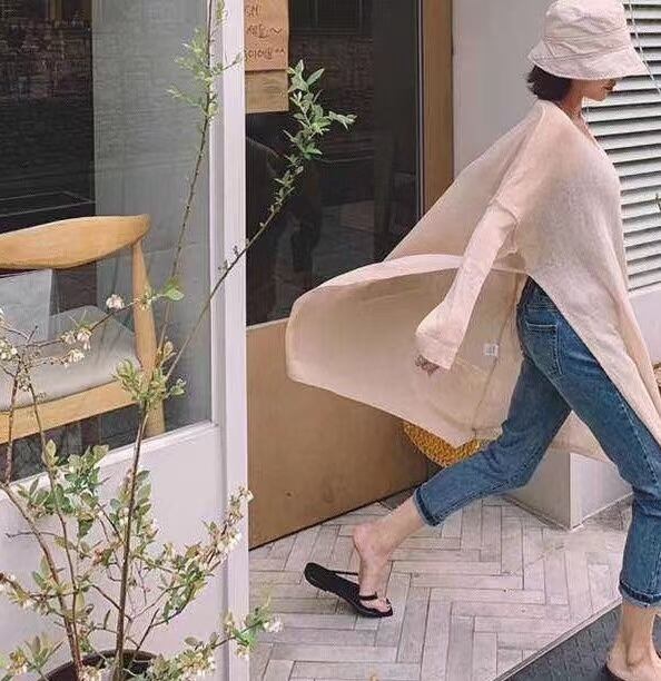 スリット入り シアーニットチュニック　AJ1079-2030