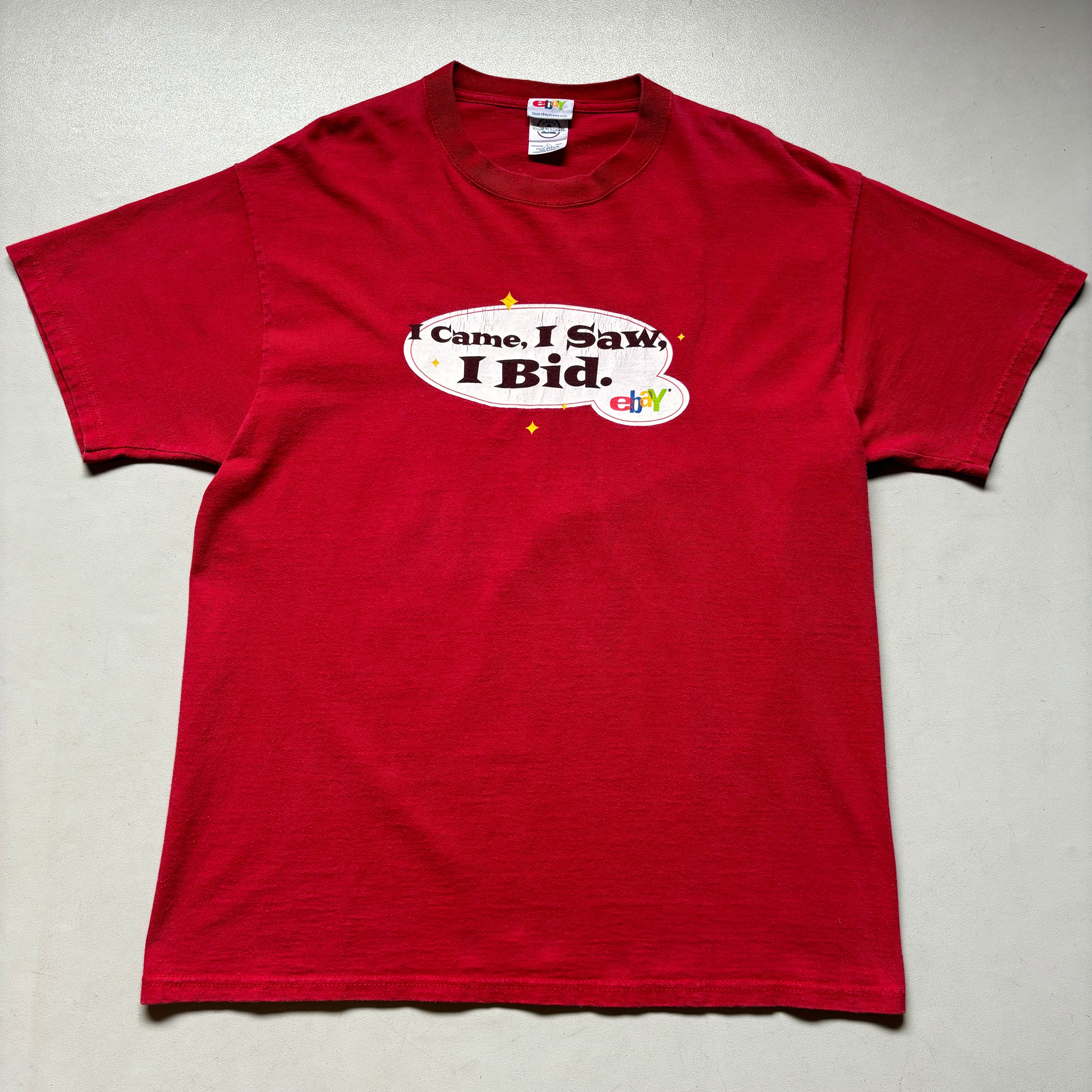 eBay print T-shirt “knit in USA” “size L” バレンシアガ元ネタ 