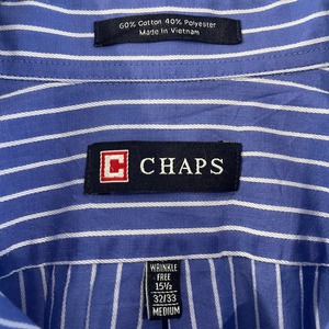 【CHAPS】 ストライプ 柄シャツ 長袖シャツ チャップス M アメリカ古着